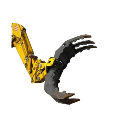 China Handling Or Loading Irregular Shaped Objects Excavator Hydraulic Rotating Grapple Rotating Stone Excavator Grapple Bucket Pins With Promotion Price for sale