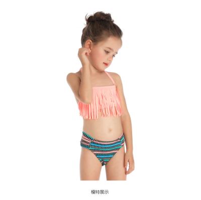 China 2021 Factory Wholesale New Spot Bikini Children's Swimsuit Breathable Tassel Split Girls' Swimsuit Beautiful Bikini for sale