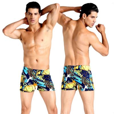 China Boxer men's breathable swimming trunks 2021 new square printed swimming trunks shape men's swimwear wholesale for sale