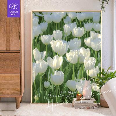 China Waterproof+ECO-Friendly Nordic Tulip Decor Painting Hotel Corridor INS Painting Modern Bedroom Canvas Printing Painting Ware Wall Art for sale