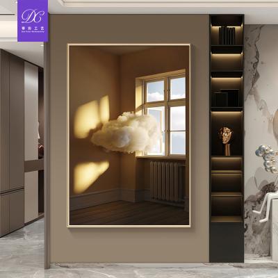 China Waterproof+ECO-Friendly Nordic Light Luxury Abstract Crystal Porcelain Painting for Hallway Corridor Oil Painting Picture Living Room for sale