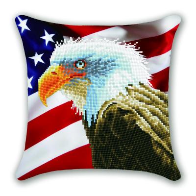 China Modern Diamond Painting Cushion Cover Replacement Eagle Crystal Throw Pillow Case Home Decor Handmade for sale