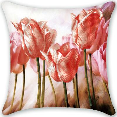 China Modern Hot Sale Diamond Painting Cushion Cover Replacement Flower 5D Crystal Case Home Decor DIY Throw Pillow for sale