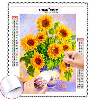 China New Classic/Postmodern 5D Diamond Painting Sunflower Vase Needlework Diamond Mosaic Full Embroidery Flower Handmade for sale