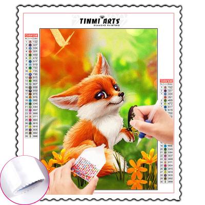 China New Classic/Postmodern 5D Diamond Painting Fox DIY Diamond Mosaic Animal Full Embroidery Cross Stitch Kits for sale