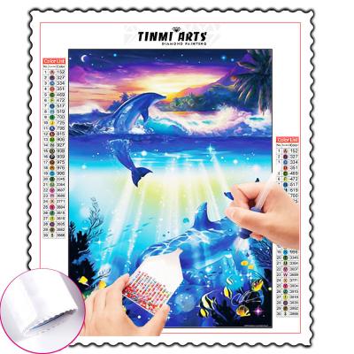 China New classic/postmodern sea dolphin wholesale animal diamond painting kit 5D diamond painting home decoration for sale