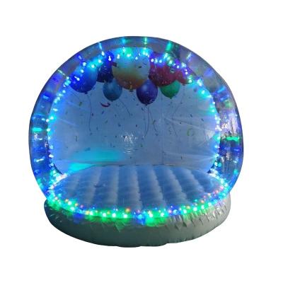 China Advertising Giant Led Inflatable Lights Snow Globe, Human Size Inflatable Snow Globe With Blowing Snow Yard Christmas Decorations for sale