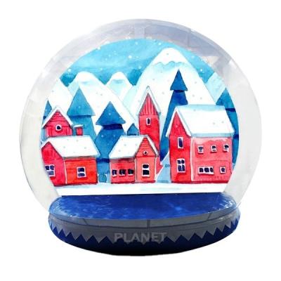 China Custom Giant Transparent Christmas Decoration Backdrop Display Inflatable Snow Globe Photo Booth With Blower for sale