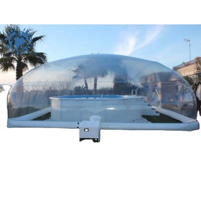 China 0.9mm PVC Tarpaulin + 1.0mm PVC Factory Price Portable Swimming Pool Cover Transparent Waterproof Inflatable Pool Dome Cover for sale