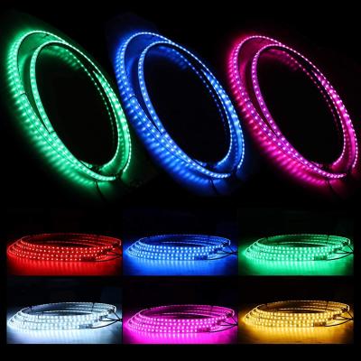 China 4pcs Car Wheel Rim Led Decorative Light Waterproof RGB Auto Wheel Chasing Wheel Lights for sale