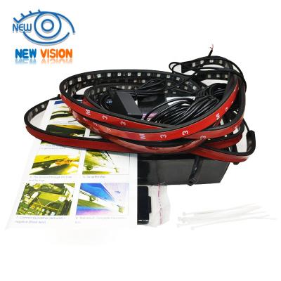 China Car Decoration RGB Flexible Led Strip Light Underbody Glow Strip Atmosphere Underglow Chassis Light Kit for sale