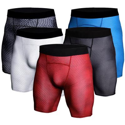 China Custom Made Antibacterial Flatlock Men's Polyester Spandex Compression 4 Needle Shorts, Compression Wear, Compression Gaiters for sale