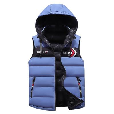 China 2022 New Hooded Vest Mens Breathable Large Size Zipper Two Vest Trend Fishing Service Color Quilting Cotton Thermal Vest Utili for sale