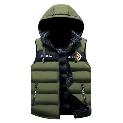 China New Breathable Hooded Vest Men's Large Size Zipper Two Vest Trend Fishing Service Color Stitching Cotton Camouflage Thermal Vest for sale