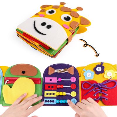 China Early Pattern Giraffe Cartoon Child Game Kids Cloth Book Education Children Soft Learning Cognitive Toys for sale