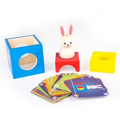 China Other Wooden Toys Rabbit Educational Wooden Magic Box Intellectual 3D Toys For Kids Geometric Educational Building Block for sale