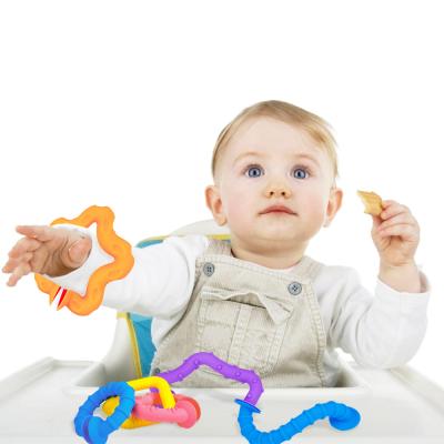 China Child Teacher/Sensory Education New Fashion Rainbow Sensory Chewable Person Toys Sets Autism Silicone Baby Needs Chew Teether Toys For Children for sale