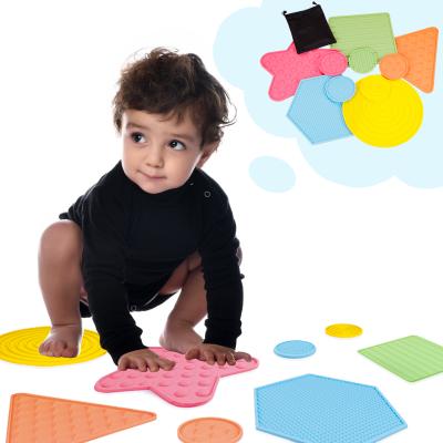 China Mat Special Needs Baby Toys Montessori Sensory Educational Toys Textured Square Material Eco-friendly Supplier Wholesale for sale