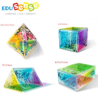 China Other Educational Toys EDUSENSE Educational Toys 3D Glitter Water Shape Liquid Glitter Learning Filled Toys for sale