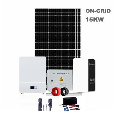 China 30 Years Home / Commercial Lifespan On Grid 15KW Commercial / Home Complete Solar Power System for sale