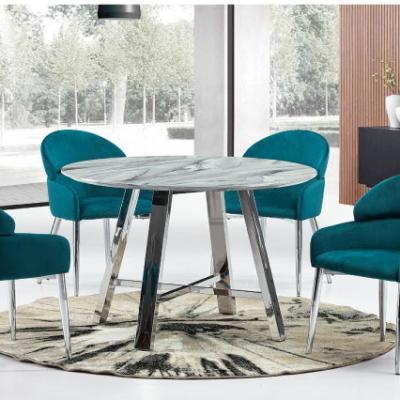 China Modern Modern Round Dining Table Marble Top 4pcs Chairs For Dining Living Furniture Furniture for sale