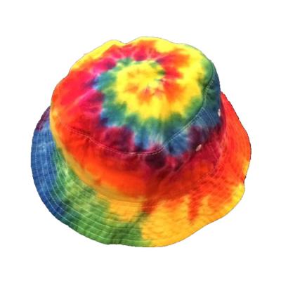 China Custom Blank Picture Cotton Tie Dyed Bucket Hat for sale