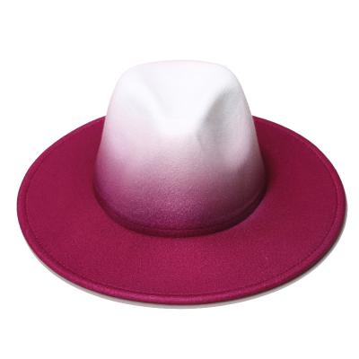 China Picture Panama Hat Mens Womens Wool Vintage Felt Fedora Hat With Wide Brim Fedora Hats For Women for sale