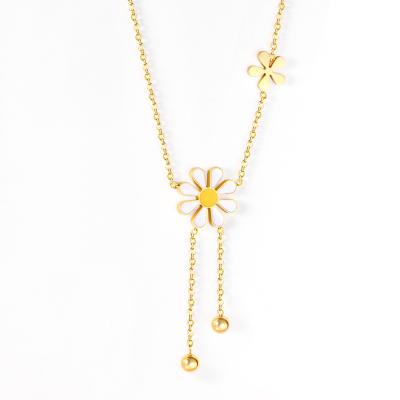 China Stainless Steel Necklace Lead Free Nickel Free Gold Plated Chain Necklace Pendant Cross Key Necklace for sale