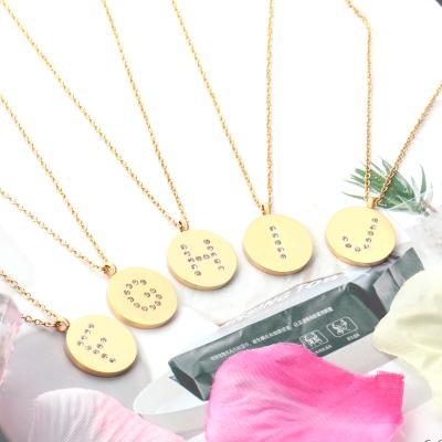 China TRENDY Gold Chains Chains Type Women Pendant Necklace Cheap Gold Letter Jewelry Necklace Jewelry for sale