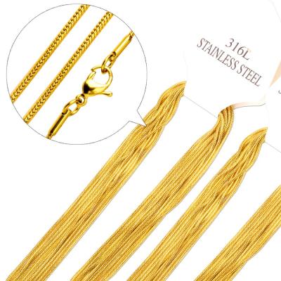 China FASHIONABLE Cheap Gold Plated Necklace Chains 2mm 45cm Flat Chains Gold/Silver Curb Chains for sale