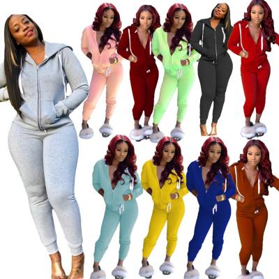 China Anti-wrinkle 2021 fall plus size pants women two-piece set two-piece set clothing women sweat suits joggers pants casual sportswear for sale