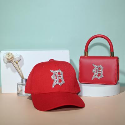 China 2021 Summer Hot Selling Chain D Bucket Hat And Purse Set Detroit Bucket Hat Set Purses And Purses Bag For Women for sale