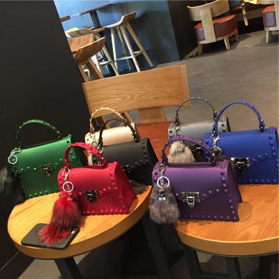 China 2021 New Clear PVC Jelly Girl Purse Handbag Rainbow PVC Ladies Shoulder Bags Cross - Colored Body Handbags For Women for sale