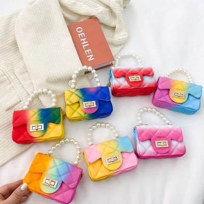 China 2021 Fashion Korean Style Cute Baby Accessories Bag Fashion All-match Jelly Messenger Bag for sale