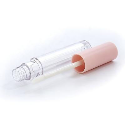 China 2.5ml Sample Lip Gloss Bottle Metal Tube Lipstick Cosmetic Container Case Round Sample Lip Gloss Loading Tubes With Large Big Brush Wand for sale