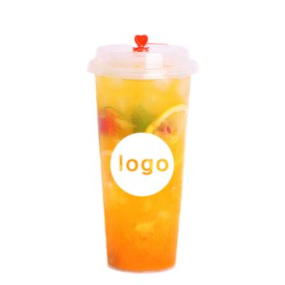 China 500ml 700ml Food Milk Tea Cup 90 Caliber Disposable Popular Drink PP Injection Cold Cup Thickened Beverage Cup Printed Logo for sale