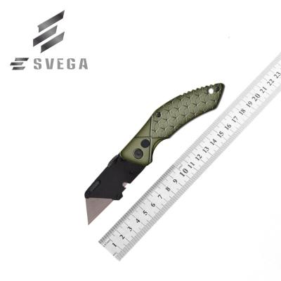 China Daily use folding utility knife with plastic handle for sale