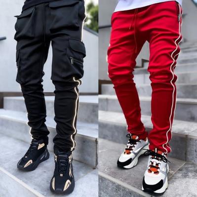 China Autumn Solid Color Trouser Fitness Track Pant Sweatpant Breathable Slim Jogger Reflect Running Training Pants for sale