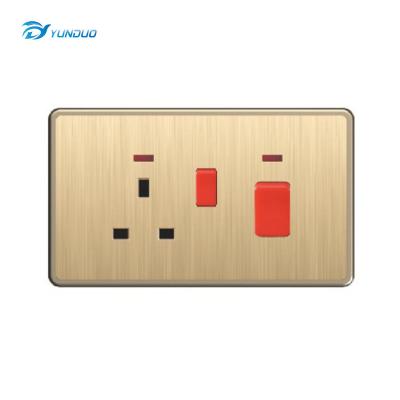 China UK Safe Operation G2.5-3 041 Dual USB Switch 13a Multi PC Hardware With Light Wall Switch for sale