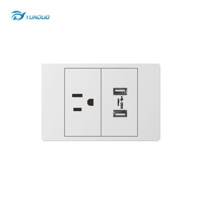 China Work 2 USB Standard US Switch Sockets Deluxe Mode With 3 Pin Switch Socket for sale