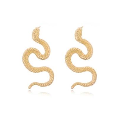 China 2020 CLASSIC Gold Plated Fashion Jewelry Dangle Long Circle Snake Earrings for sale