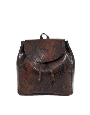 China Popular adjustable straps stylish handbags in the market mini leather backpack custom logo OEM python snake for sale