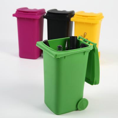 China Viable Mini Dust Garbage Trash Bin Can Small Mini Trashcan Waste Bin Blue for sale