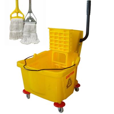 China Factory Direct Sale Sustainable Wheels For Trash Cans Wipe Wringer Bucket Squeeze Mop Bucket for sale