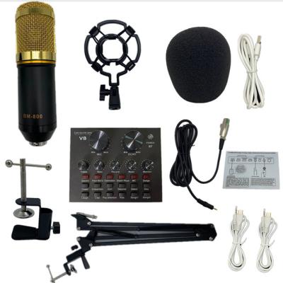 China Professional Headset Microphone Condenser Wired Microphone V8 BM800 Sound Card Microphone for sale