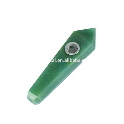 China Natural Green Smoking Weed Pipe Crystal Smoking Weed Pipes Engraved Logo Europe Accessories for sale