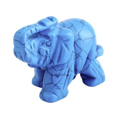 China Europe Elephant Statue Open Chakra Natural Stone Cut Figurine Carving Stones Reiki Healing for sale