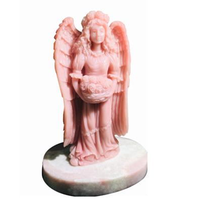 China China Carved Rose Gemstone Peace Angel Pocket Guardian AngelHealing Statue for sale