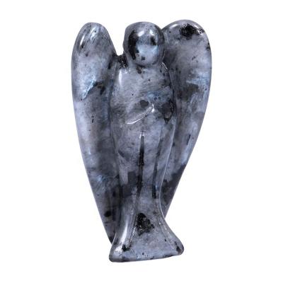 China Crystal Angel Figurine China Gemstone Guardian Pocket Statue Angel Stones Healing Crystal Carved for sale