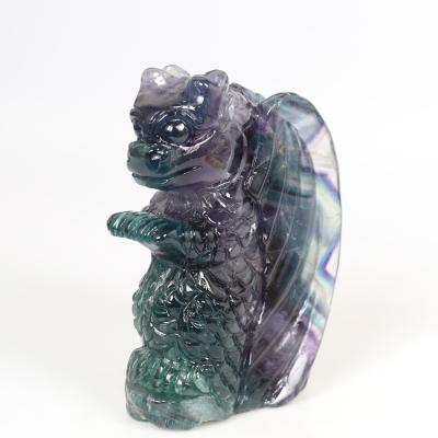 China China Hot Selling Hand Carved Colorful Polished Animals Fluorite Crystal Squirrel for sale